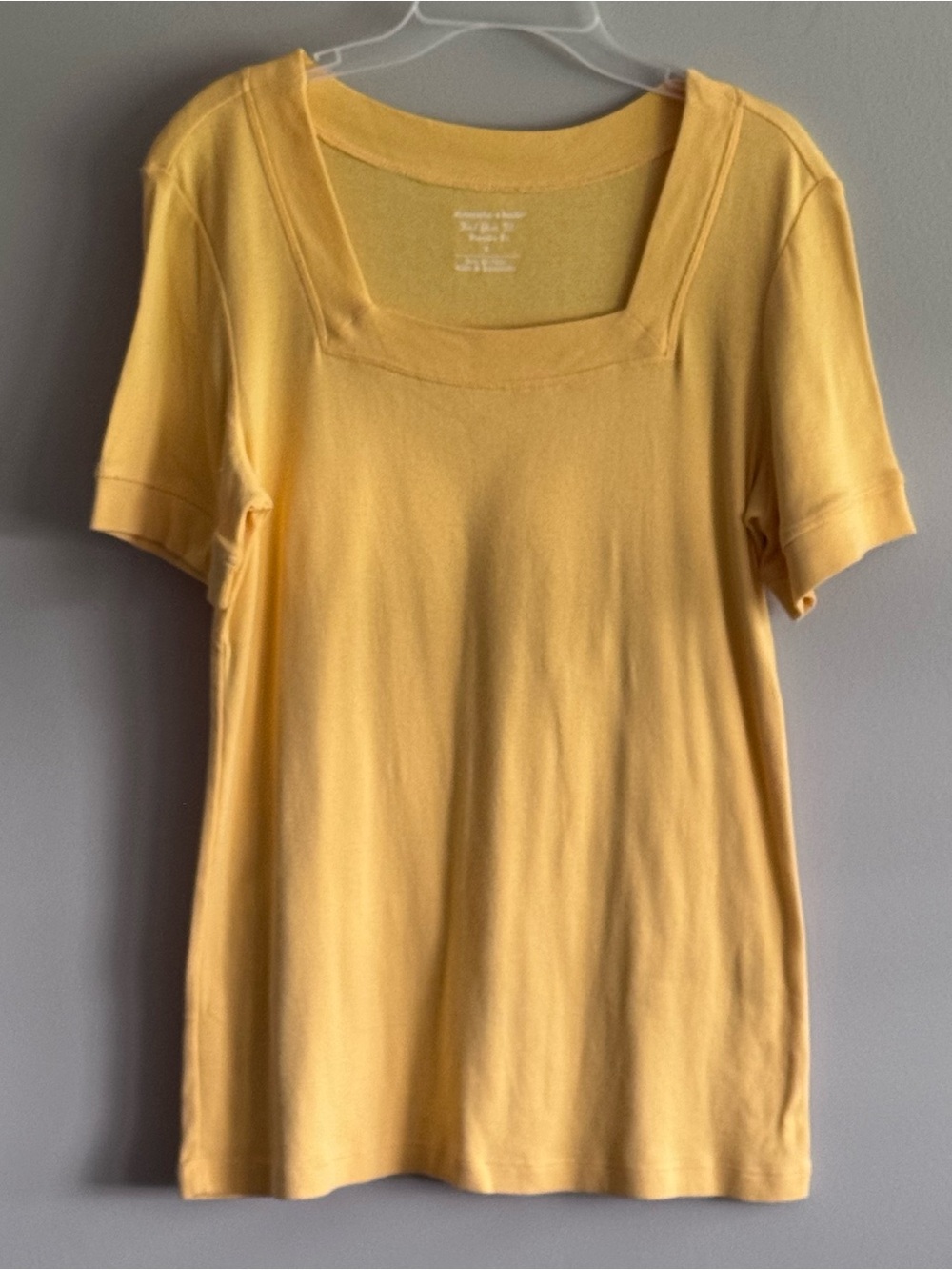 Christopher & Banks Square Neck Short Sleeve Top - Yellow Size Small